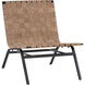 Omari Suede Light Tan Leather Lounge Chair